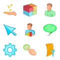 Examiner icons set, cartoon style