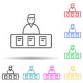 examiner multi color style icon. Simple thin line, outline vector of interview icons for ui and ux, website or mobile application Royalty Free Stock Photo