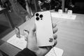 Examining Triple-Camera of Apple iPhone 15 Pro in White Titanium