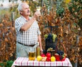 Examining of wine by man Royalty Free Stock Photo