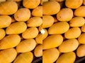 Before and after example of AI copyright or watermark remover tool erasing watermarks from a photo of mangoes