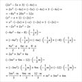 Example of an algebraic problem of opening parentheses multiplication of monomials simple fractions mixed fractions