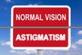 example normal vision vs astigmatism Royalty Free Stock Photo