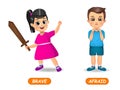 Example of opposite adjectives word for kids Royalty Free Stock Photo