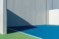 Photo of an outside American Handball courts with concrete wall, located at a park or school. Royalty Free Stock Photo