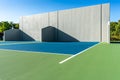 Photo of an outside American Handball courts with concrete wall, located at a park or school. Royalty Free Stock Photo