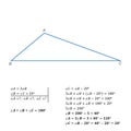 An example of solving an equation with one variable sum of the internal angles of a triangle Royalty Free Stock Photo