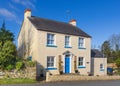 Traditional painted Welsh cottage. Newport, Pembrokeshire. UK