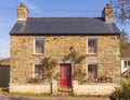 Welsh detached cottage made of Welsh stone. Pembrokeshire, Wales. UK