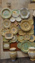 Handcrafted ceramic plates in Sicily