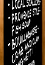 Restaurant menu sign board chalkboard Royalty Free Stock Photo