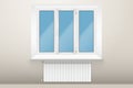 Example of Window and Heating radiator in room Royalty Free Stock Photo