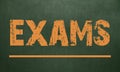 Exams / are written on a chalkboard. Blackboard Royalty Free Stock Photo