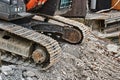 Construction site machinery excavator detail Royalty Free Stock Photo