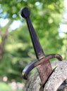 Excalibur the famous sword in the stone Royalty Free Stock Photo