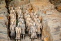 Excavated sculptures statues of the terracota army soldiers of Qin Shi Huang emperor, Xian, Shaanxi, China