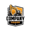 Excavating company ready made emblem logo template