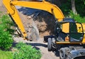 Excavating machine on construction site Royalty Free Stock Photo