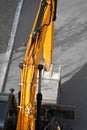 Excavating machine on construction site Royalty Free Stock Photo