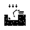 excavation pit for building glyph icon vector illustration