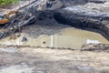 Excavation pit with groundwater Royalty Free Stock Photo