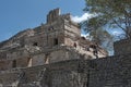 Excavation and restoration work on the Acropolis of Edzna, Campeche, Mexico