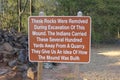 Excavation Sign Board at Kolomoki State park