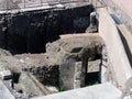 Excavations on the site of the ancient Roman forum, the cultural layer