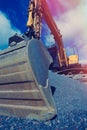 Excavator against blue sky Royalty Free Stock Photo