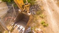 Excavator arm and bucket seen from above Royalty Free Stock Photo