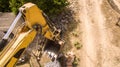 Excavator arm and bucket seen from above Royalty Free Stock Photo