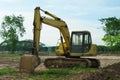 Excavator or back hoe  on work site Royalty Free Stock Photo