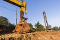 Excavator Bin rigging Crane Construction Machines Royalty Free Stock Photo