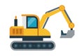 Excavator Black and White vector Royalty Free Stock Photo