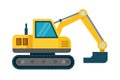Excavator Black and White vector Royalty Free Stock Photo