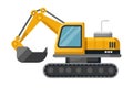Excavator Black and White vector Royalty Free Stock Photo