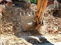 Excavator bucket dumping Royalty Free Stock Photo