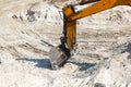 Excavator bucket. sand mining in a quarry Royalty Free Stock Photo