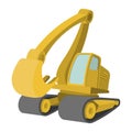 Excavator cartoon icon