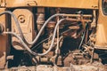 Excavator close-up working mechanisms Royalty Free Stock Photo