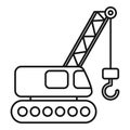 Excavator construction crane icon, outline style Royalty Free Stock Photo