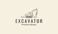 Excavator construction lines logo symbol icon vector graphic design illustration Royalty Free Stock Photo