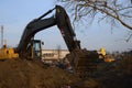 Excavator on the construction site