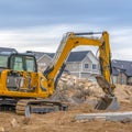 Excavator on construction site in Eagle Mountain Royalty Free Stock Photo