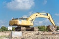 Excavator at construction site in Houston, Texas, USA Royalty Free Stock Photo