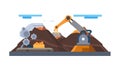 Excavator Construction Site Vector, vector design Generative AI Royalty Free Stock Photo