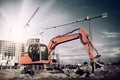 Excavator on construction site