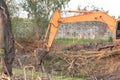 Excavator crawler in construction site build Royalty Free Stock Photo