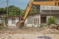 Excavator destruction in Work outdoor construction Royalty Free Stock Photo