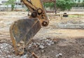 Excavator destruction in Work outdoor construction Royalty Free Stock Photo